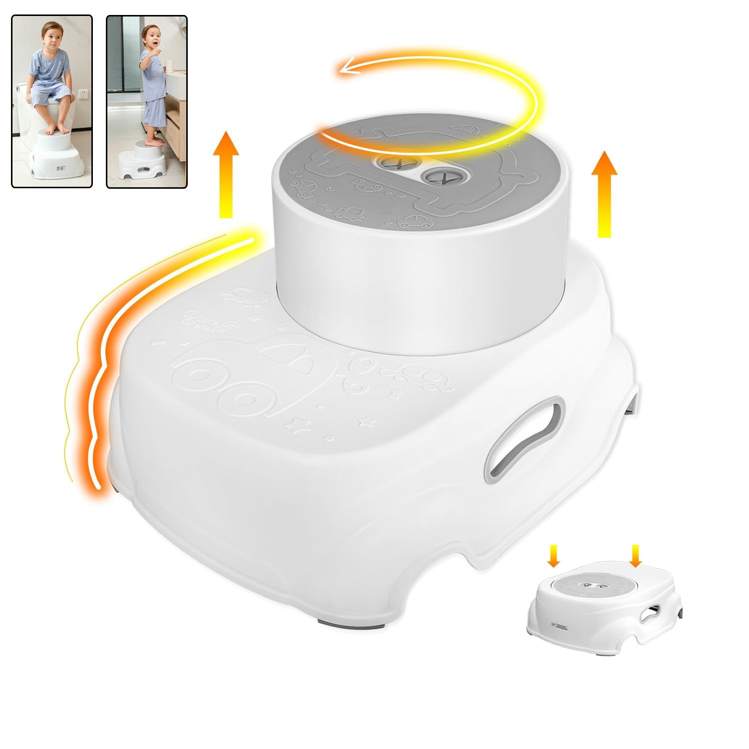 Padded 2-Step Step Stool, 2-Step Footstool - Step Stool Non-slip, Portable, Space-saving Design For Bathroom, Kitchen, Bedroom, Classroom - Easy To Clean, Sturdy And Comfortable