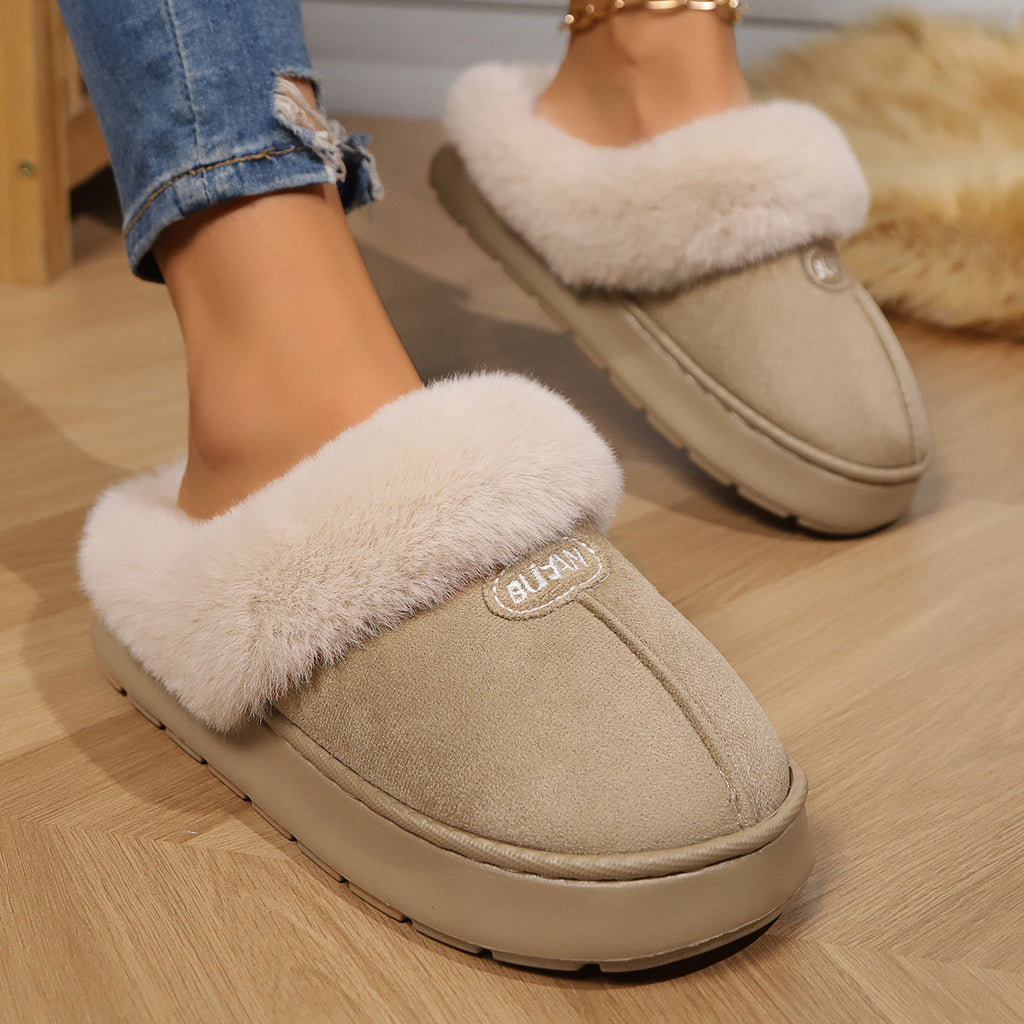 Couple's Simple Autumn And Winter Indoor Half-covered Heel Slippers