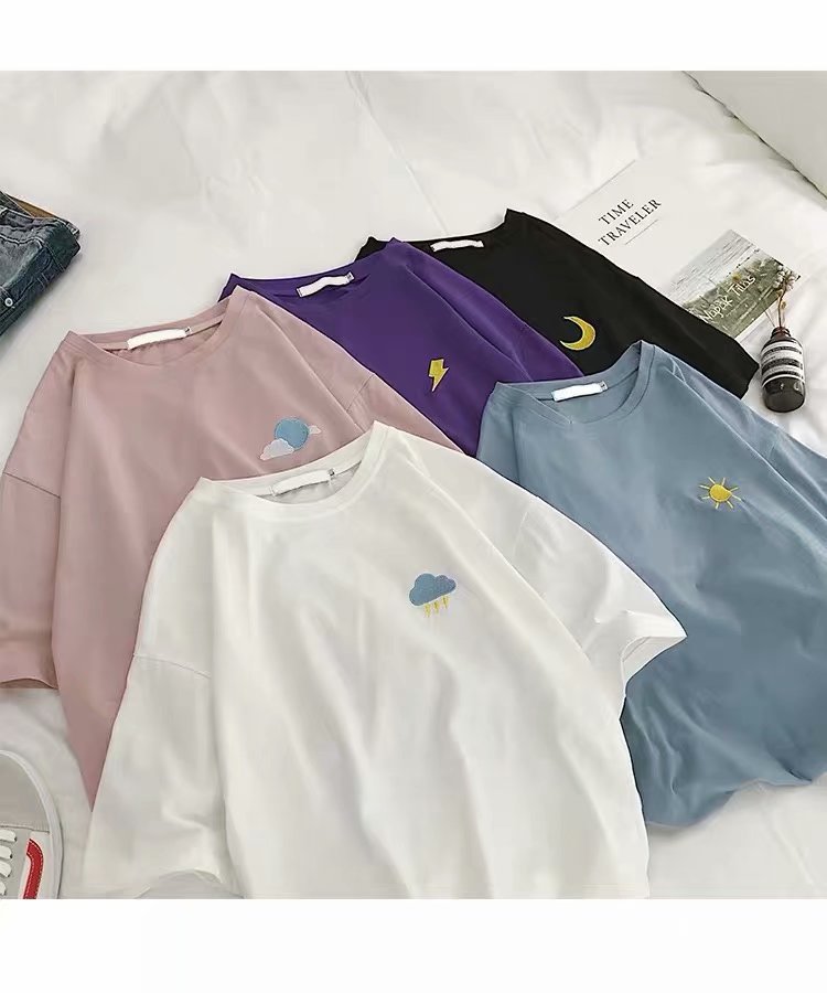 Weather fashion embroidery short sleeve