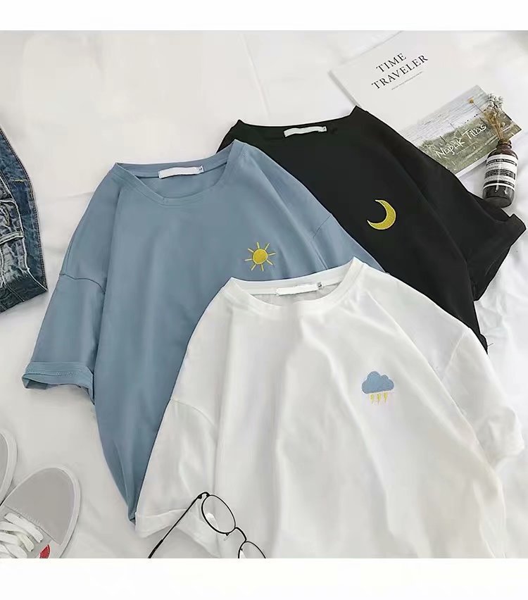 Weather fashion embroidery short sleeve