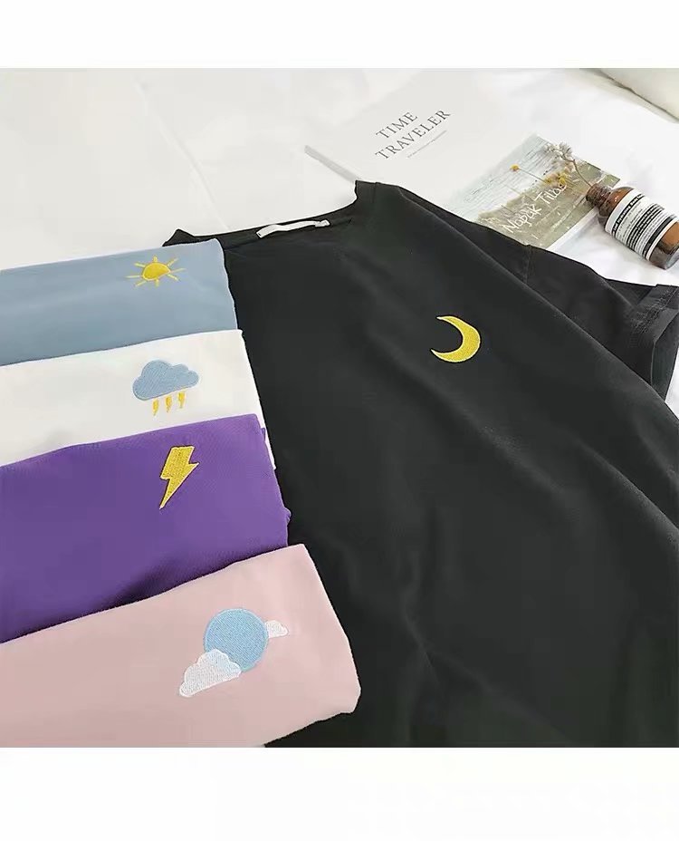 Weather fashion embroidery short sleeve