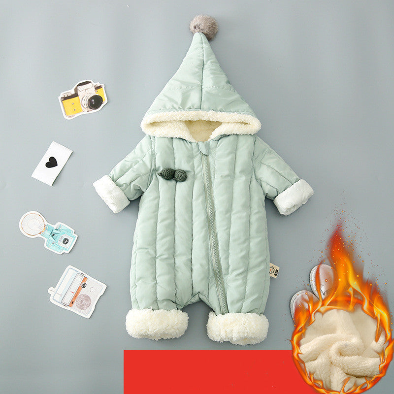 One Piece Clothes, Winter Thick Hugging Clothes, Winter Clothes, Newborn Down Cotton Padded Clothes, Baby Men's Going Out Clothes