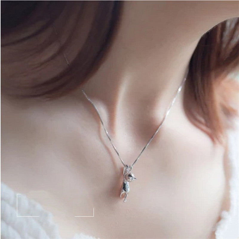 Short Wild Clavicle Chain Cat Pendant Necklace For Women Girls Cute Fashion Simple Gifts Fashion Jewelry