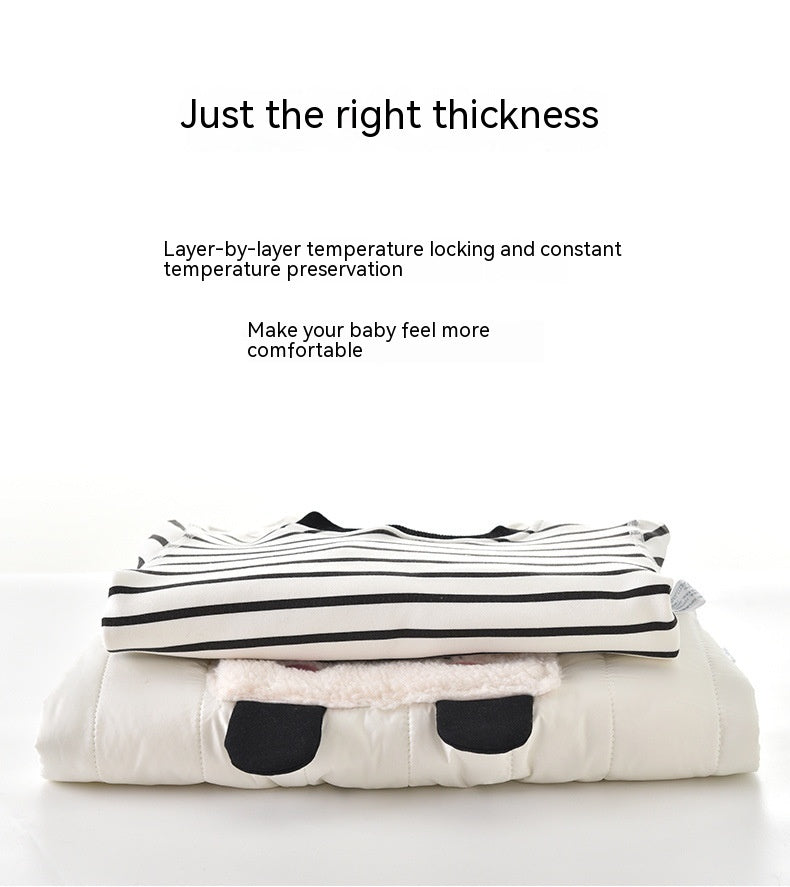 Baby Suit Thickened Thick Warm Clothes Autumn And Winter Baby Overalls Fleece-lined Newborn Winter Clothes