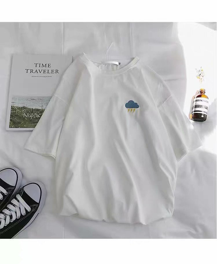 Weather fashion embroidery short sleeve