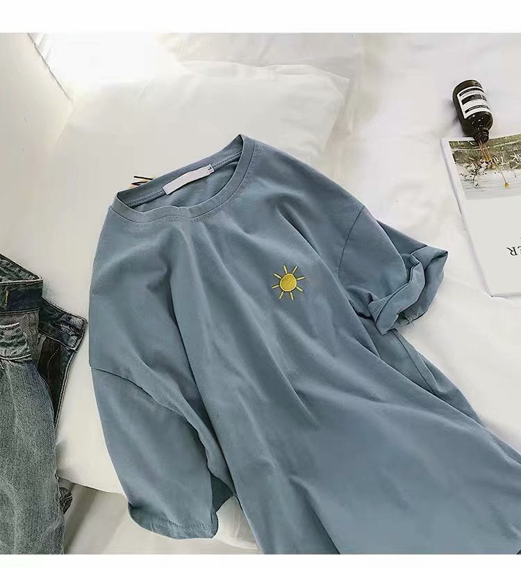 Weather fashion embroidery short sleeve