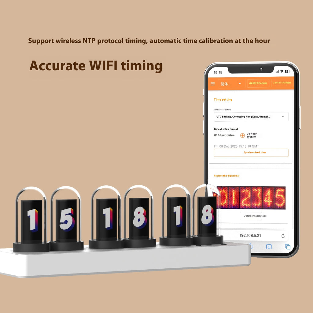 Intelligent Weather Station Weather Clock Decoration Ips Color Screen Table Clock