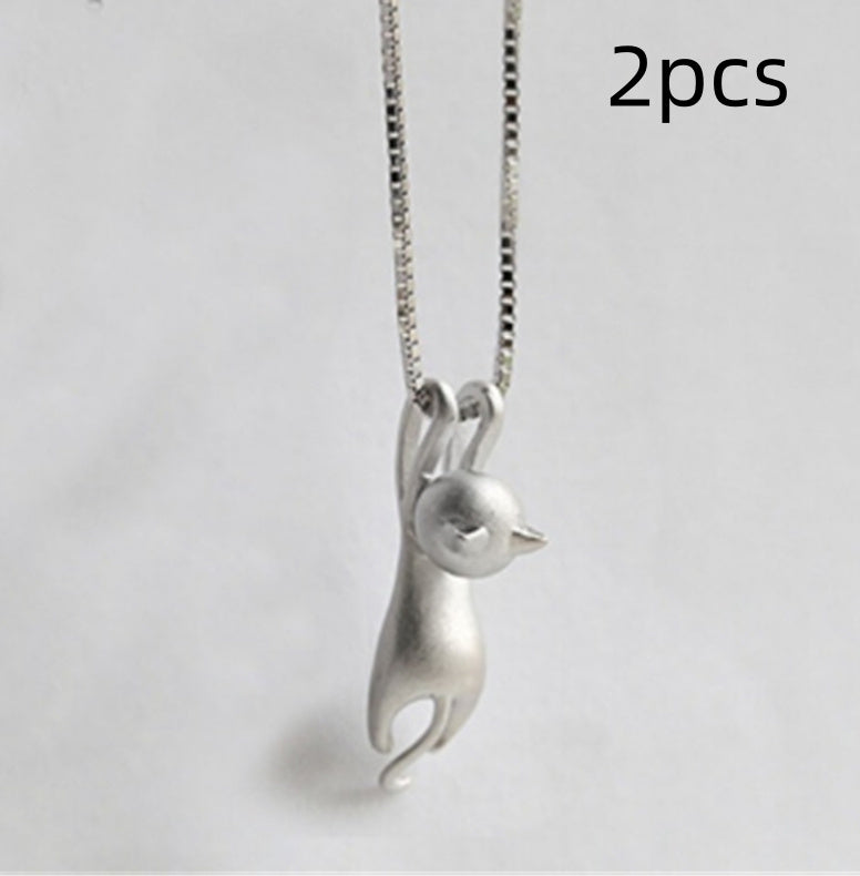 Short Wild Clavicle Chain Cat Pendant Necklace For Women Girls Cute Fashion Simple Gifts Fashion Jewelry