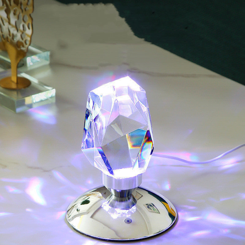 Bedroom Simple Atmosphere Diamond Crystal Table Lamp