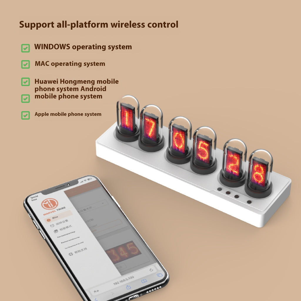 Intelligent Weather Station Weather Clock Decoration Ips Color Screen Table Clock