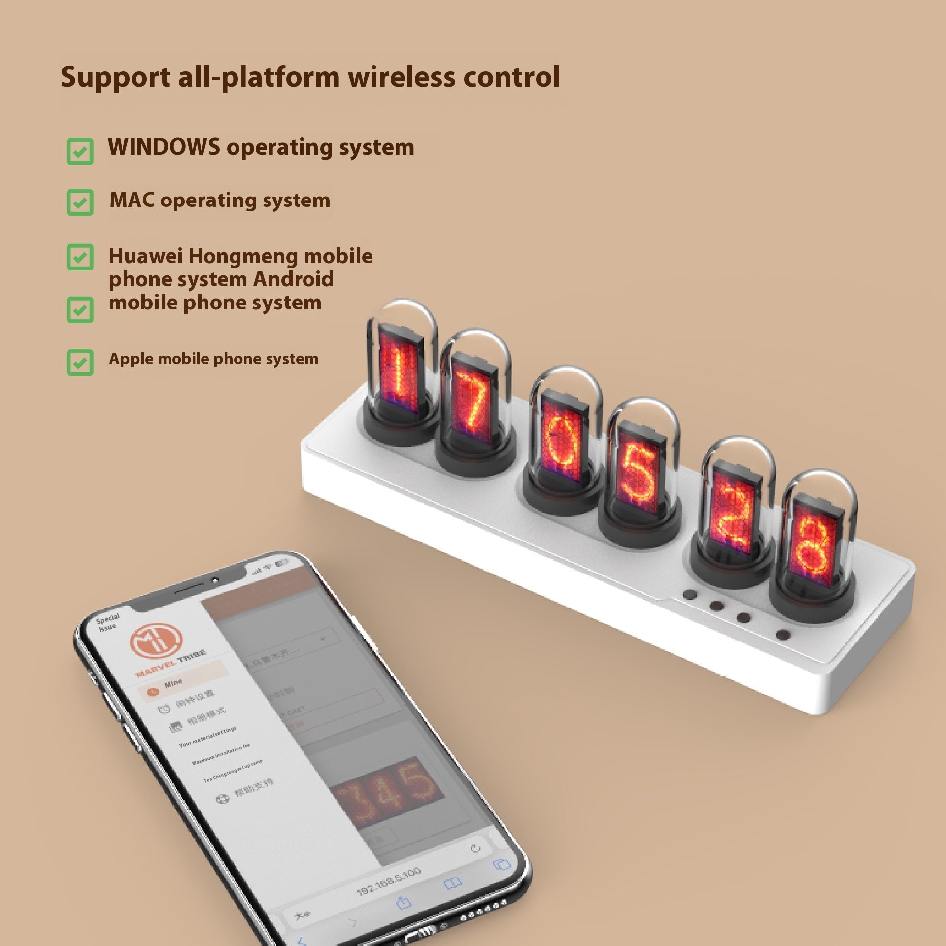 Intelligent Weather Station Weather Clock Decoration Ips Color Screen Table Clock