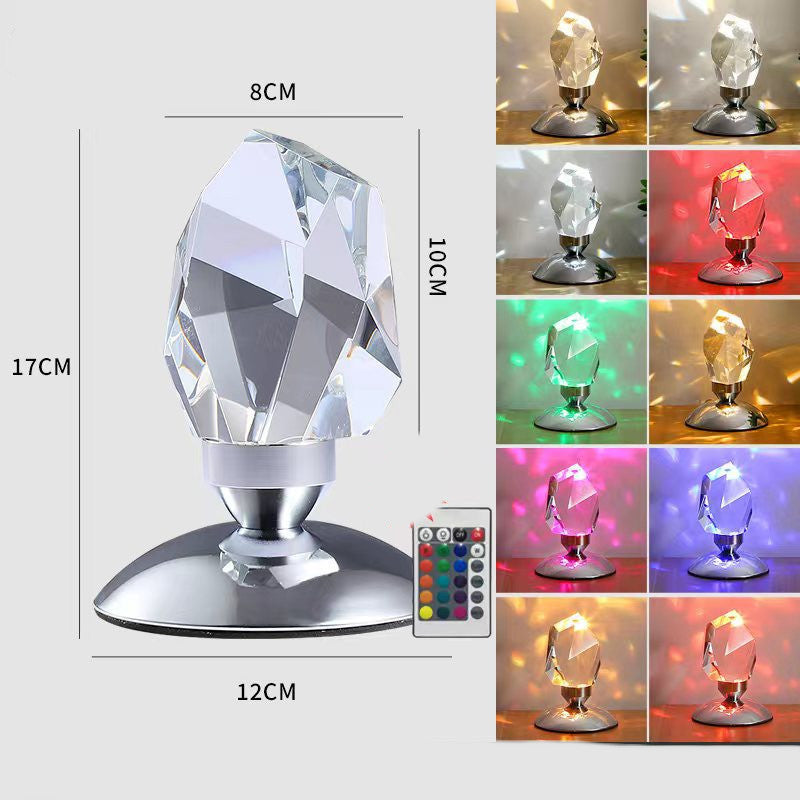Bedroom Simple Atmosphere Diamond Crystal Table Lamp
