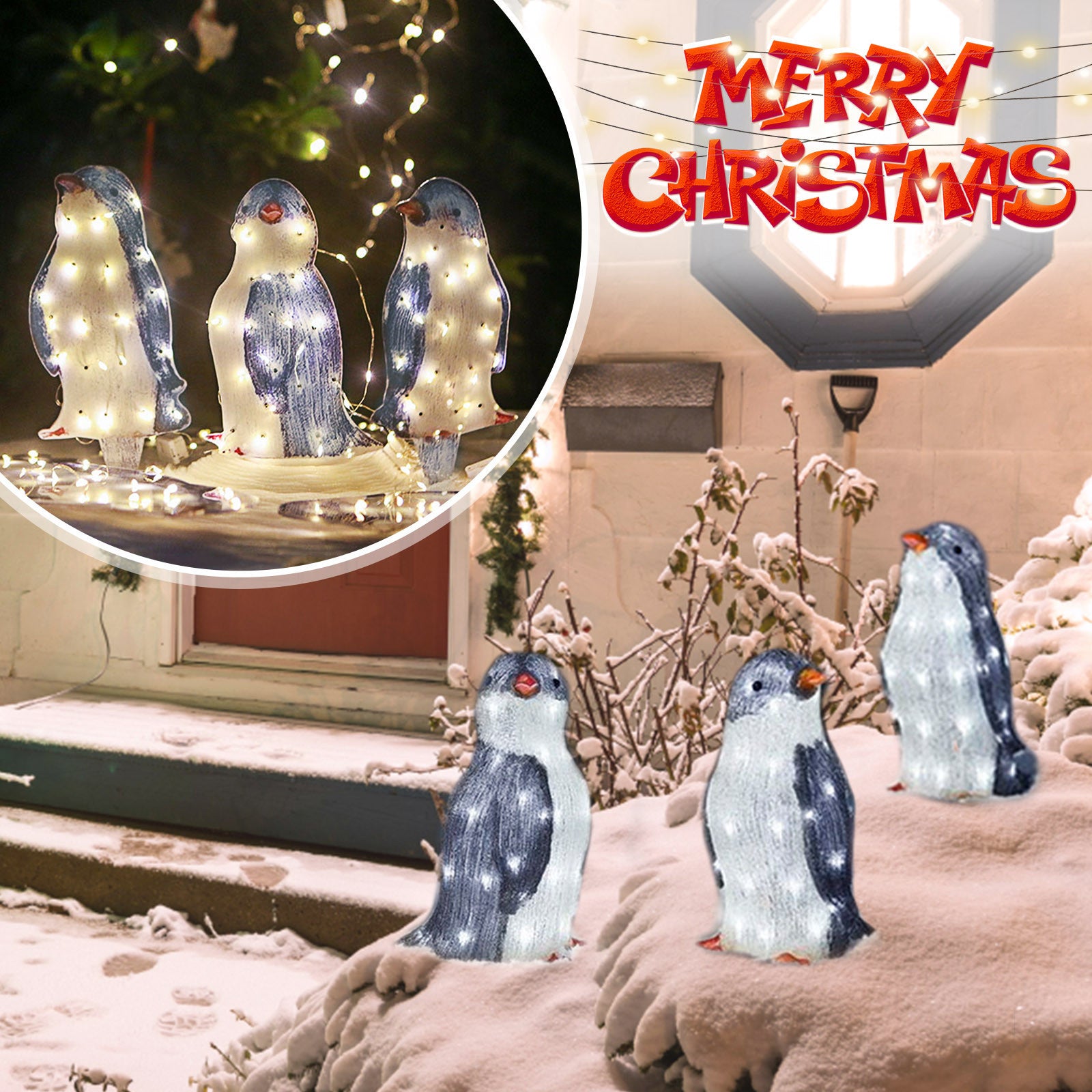 Christmas Glowing Penguin Christmas Acrylic Ornament