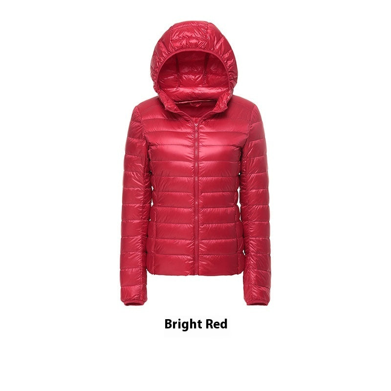 Women's Short Slim-fit Lightweight Thin Loose Hooded Coat