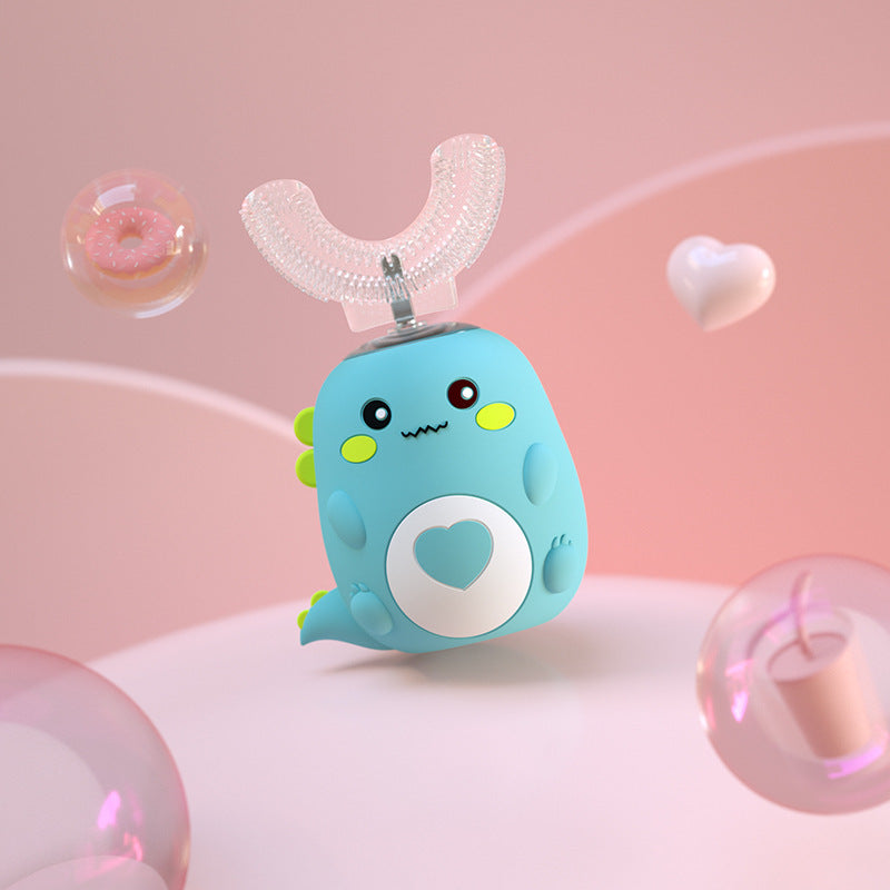 Children'S Electric Toothbrush Food Grade Silicone Oral 360 Degree Automatic Usb Charging Smart Children'S Toothbrush U-Shaped