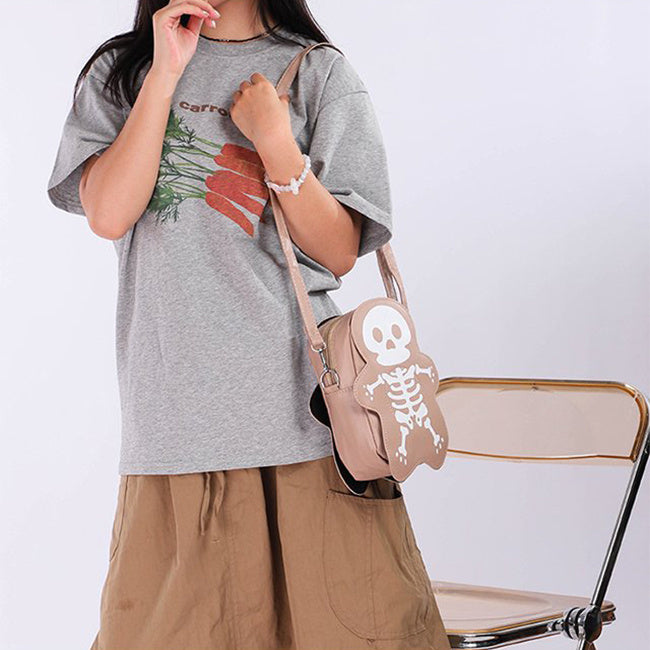 Halloween Skull Shoulder Bag Y2K Fashion Funny Cute Messenger Crossbody Bags Women Small Phone Bag