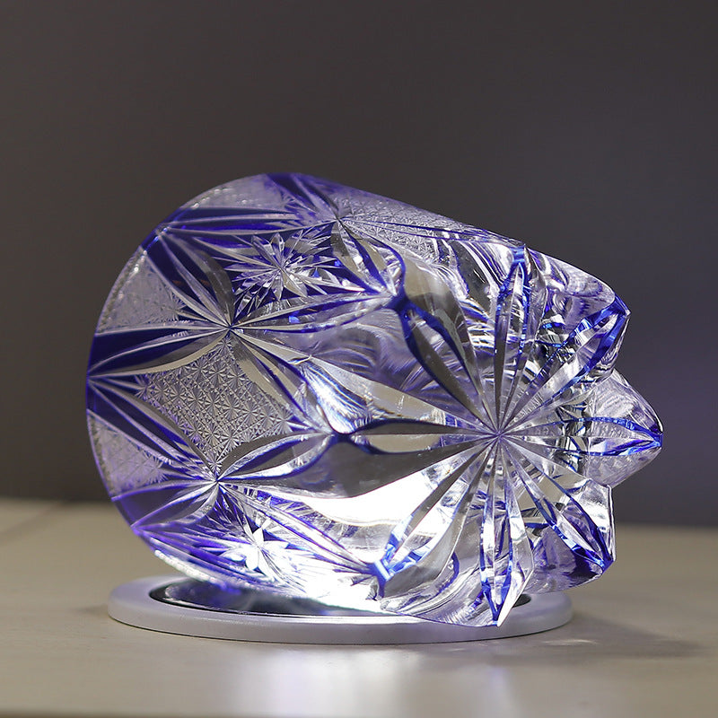 Hand Carved Whiskey Crystal Glass Wine Glass