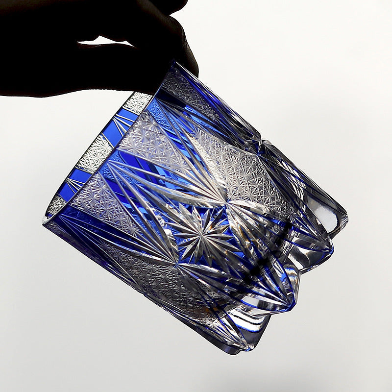 Hand Carved Whiskey Crystal Glass Wine Glass