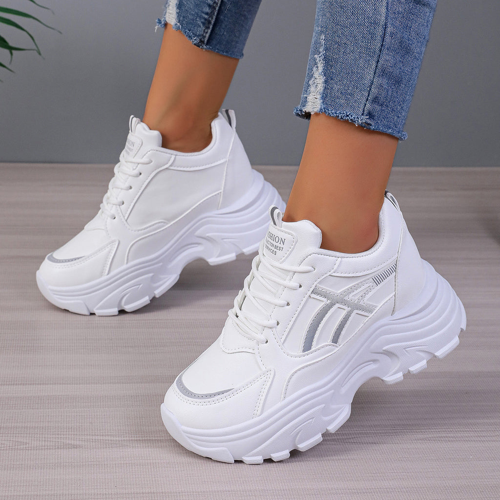 Women's Platform Lightweight Dad Shoes Wedge Sneakers