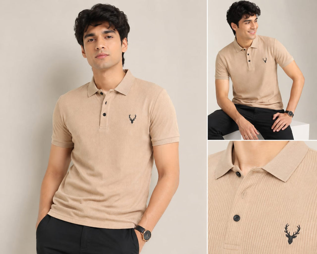 Men’s Ribbed Polo T-Shirt
