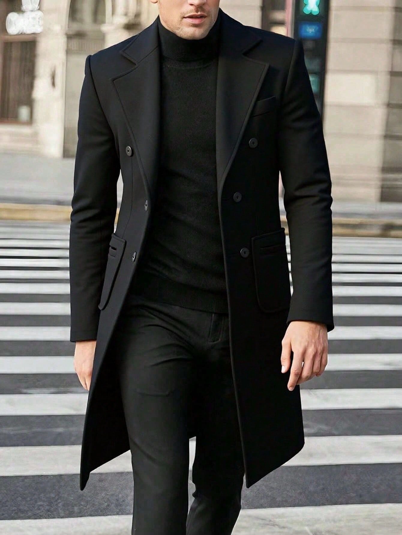 Men's Woolen Coat Woolen Coat Casual Trench Coat
