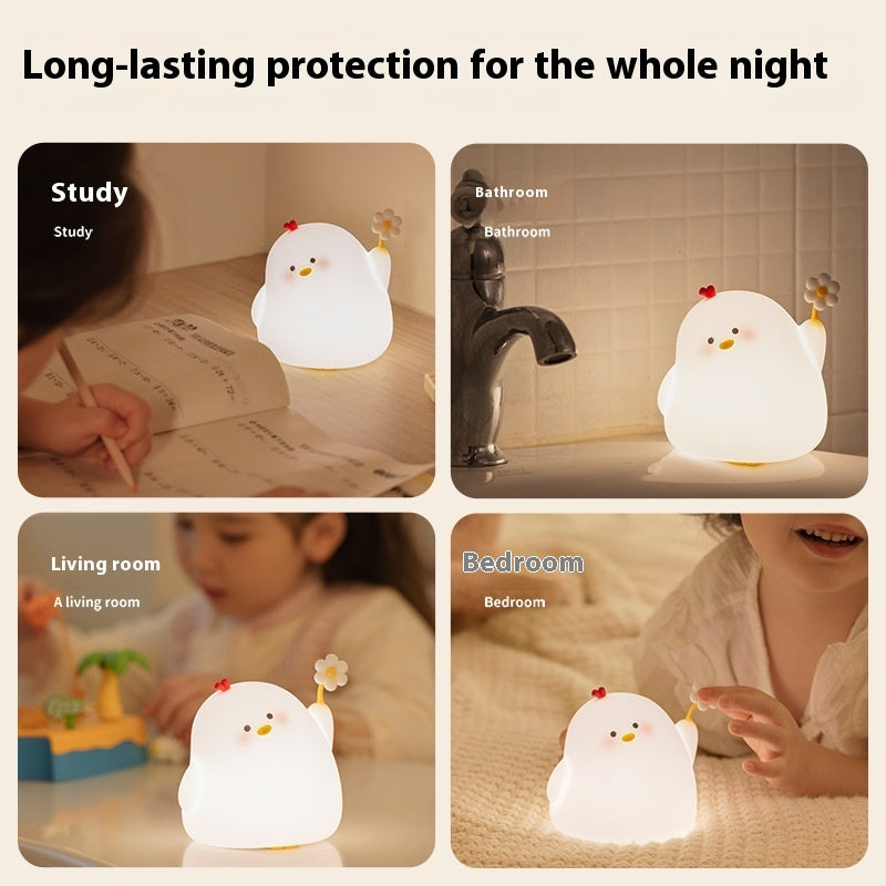 Cute Chicken Night Light Silicone Atmosphere Small Night Lamp