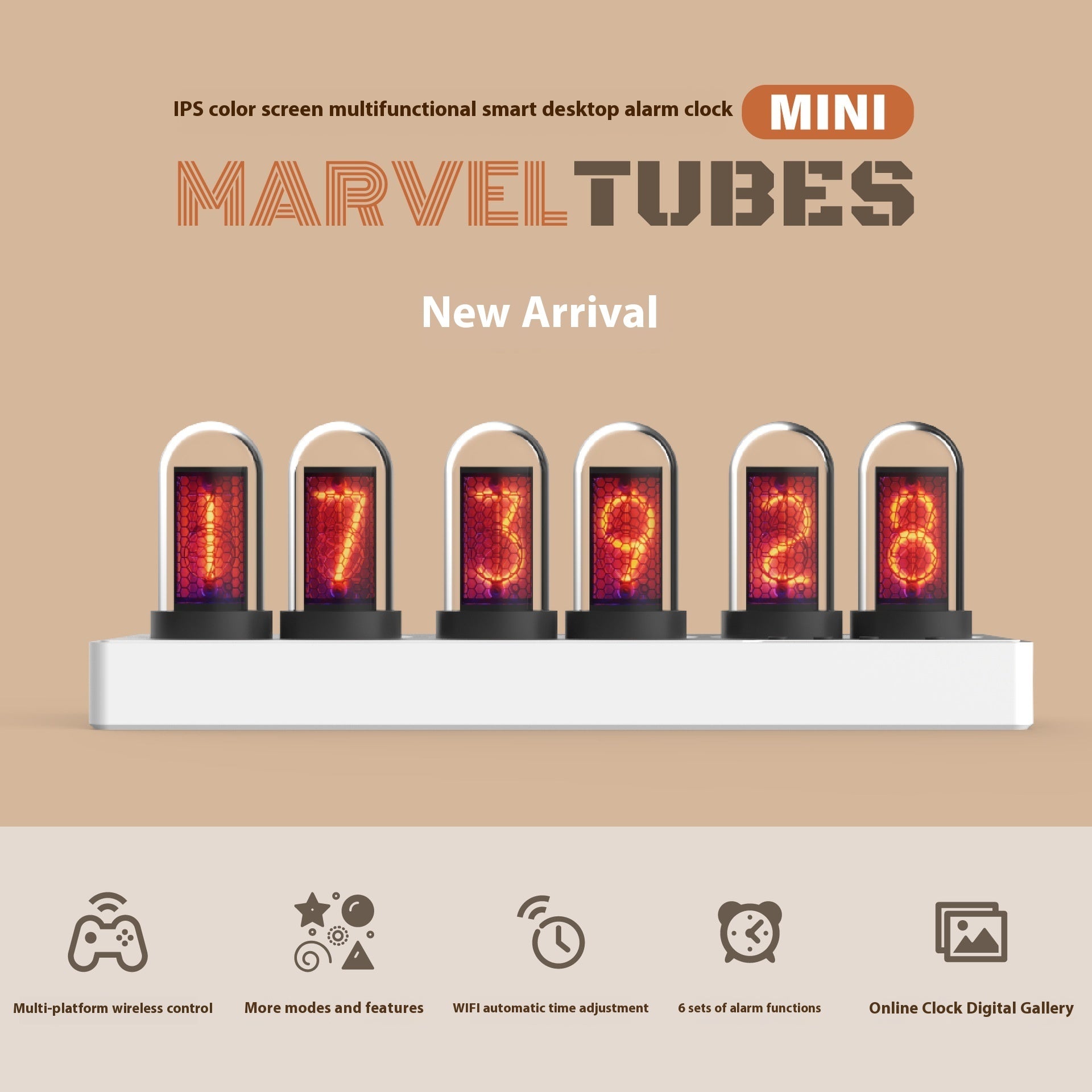 Intelligent Weather Station Weather Clock Decoration Ips Color Screen Table Clock