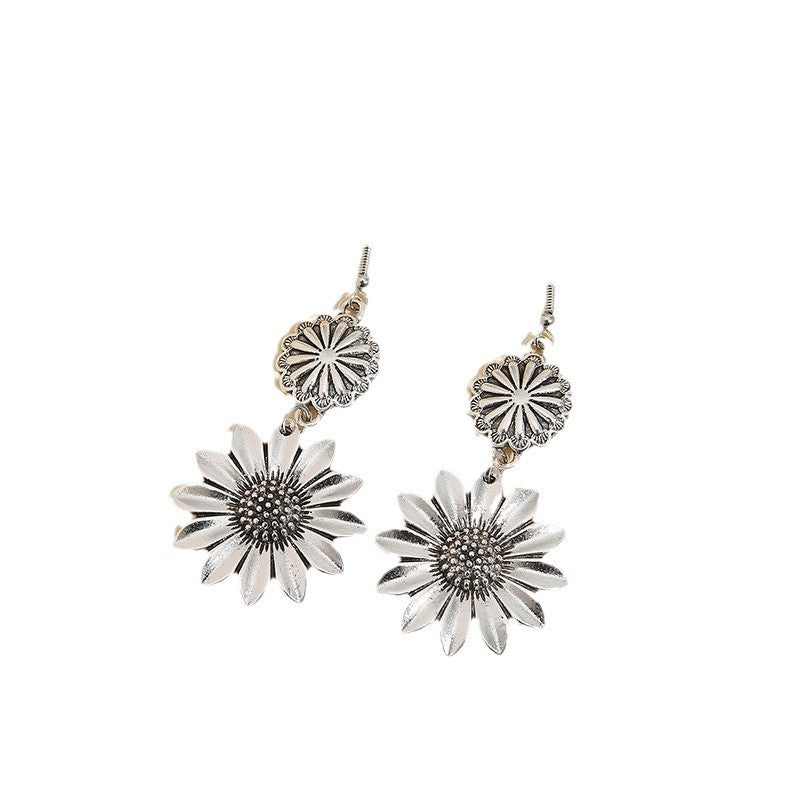 Retro Sunflower Earrings INS Fashion Jewelry Gift Women