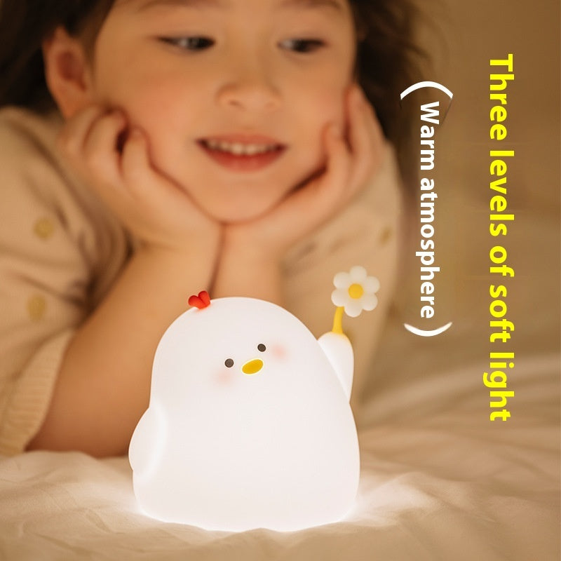 Cute Chicken Night Light Silicone Atmosphere Small Night Lamp
